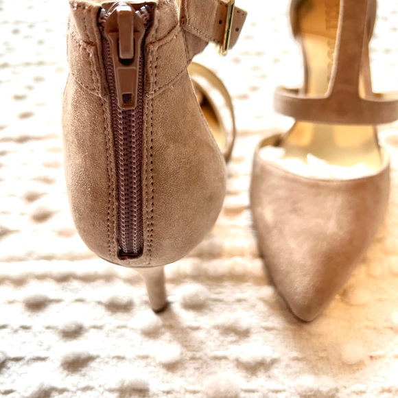 Womens sole society suede beige comfortable heels - Picture 3 of 5